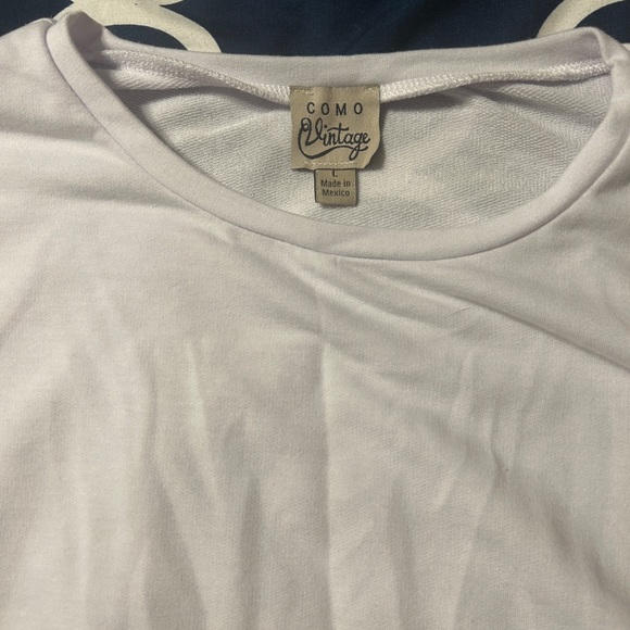 EUc White Terry Sweatshirt with side detail large - Picture 2 of 3